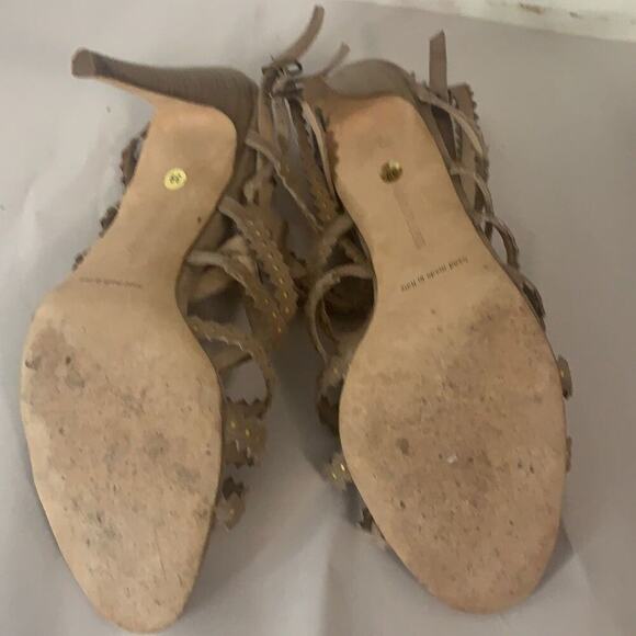MANOLO BLAHNIK TAN‎ CAGE SUEDE SANDALS SIZE 39 - Picture 5 of 8